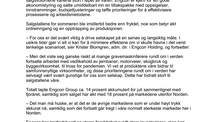 Sterk sommer for Engcon – vokser på flere markeder