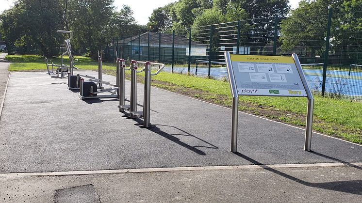 The new outdoor gym at Bolton Road Park.