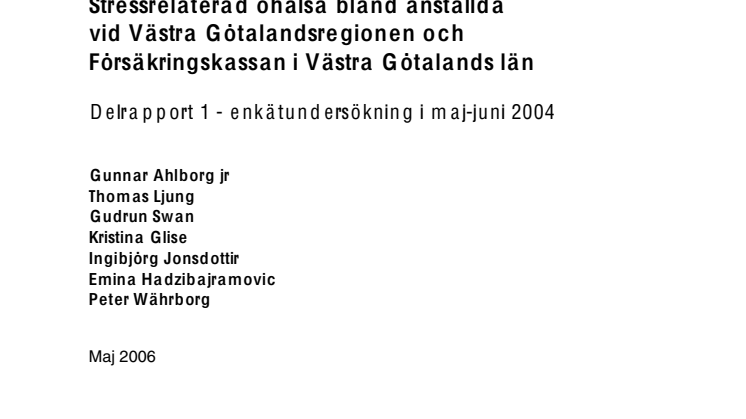 Stressrelaterad ohälsa i Västra Götaland