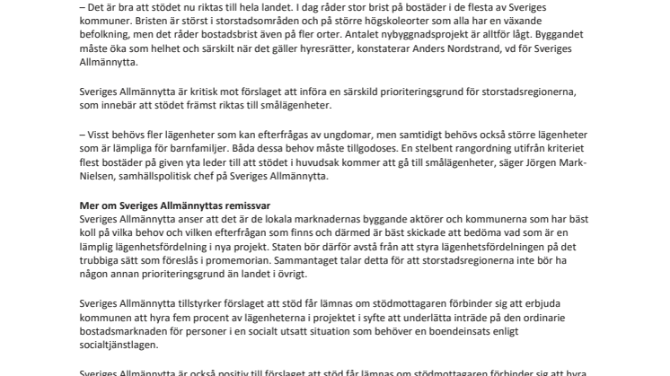 Nya stödregler leder till för stor andel smålägenheter 