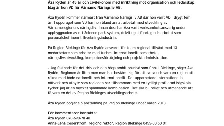 Region Blekinge anställer ny chef för team regional tillväxt  