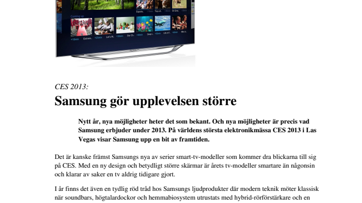 CES 2013: Samsung gör upplevelsen större