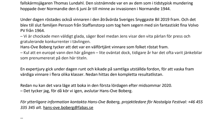 8.400 personer besökte årets Nostalgia Festival