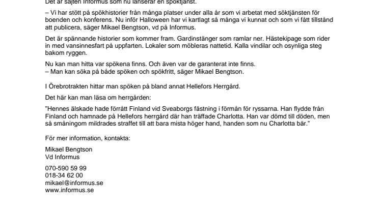 Bo med spöken om du vågar (Örebro)