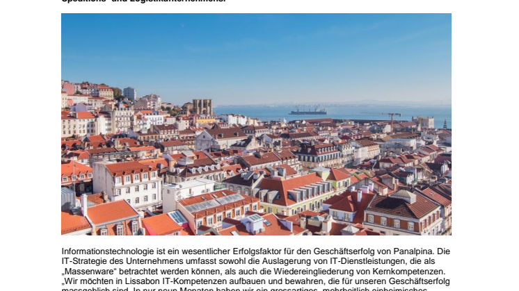 Neues IT-Center von Panalpina in Lissabon soll das Geschäft vorantreiben