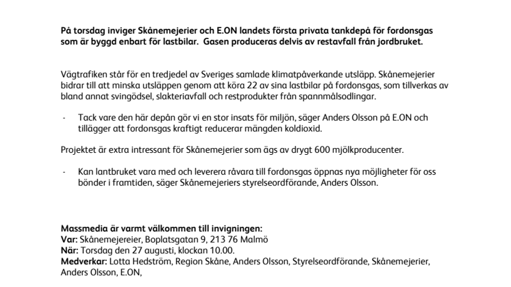 Kretsloppstänkande när Skånemejerier väljer fordonsgas