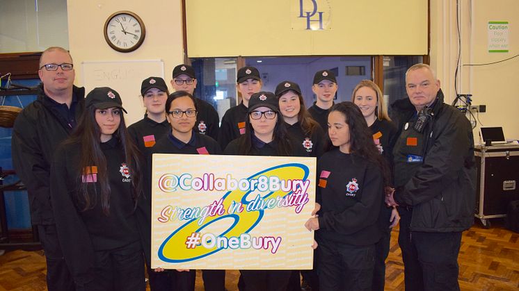 The successful Bury Police Cadets and their Collabor8 project.