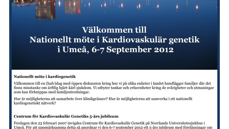 Programmet för det nationella mötet i Umeå.