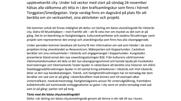 Tillsammans tar vi hand om city! 