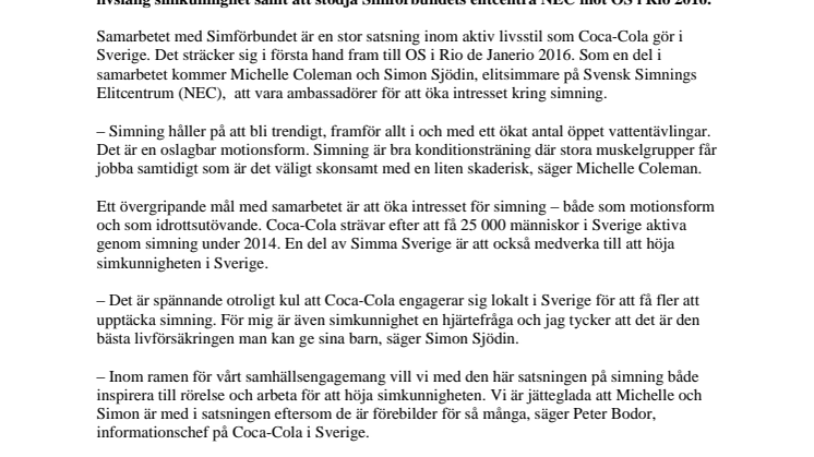 Simstjärnor ska göra simning till nya löpningen