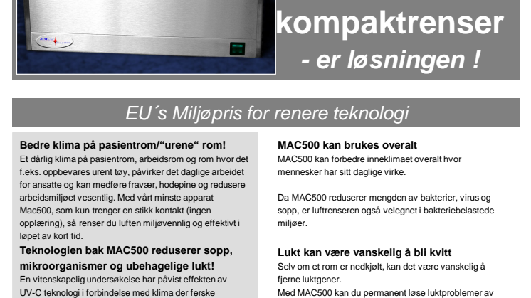 Hvordan fjerne vond lukt, redusere bakterier uten bruk av kjemikalier?