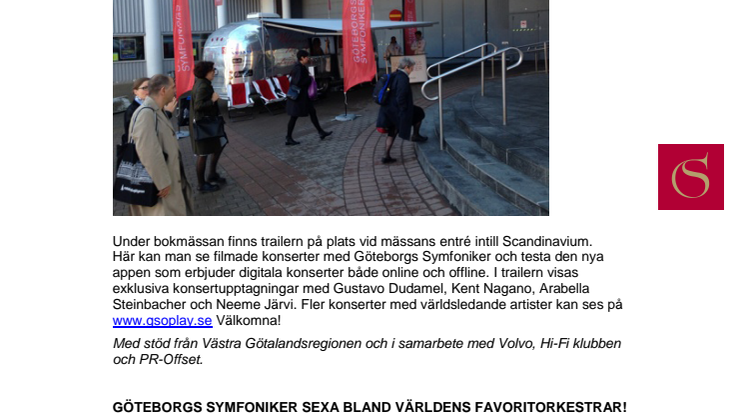 Göteborgs Symfonikers konserttrailer på bokmässan!