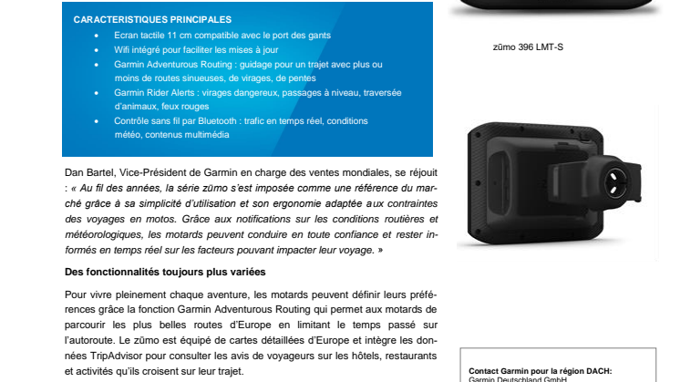 Anticipez les imprévus avec le nouveau GPS zūmo 396 LMT-S de Garmin