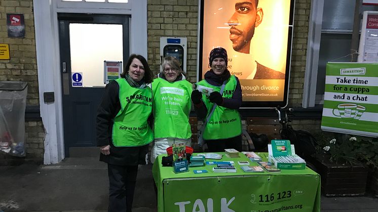 Listening volunteers from Cambridge Samaritans will be at the drop-in mental health hubs