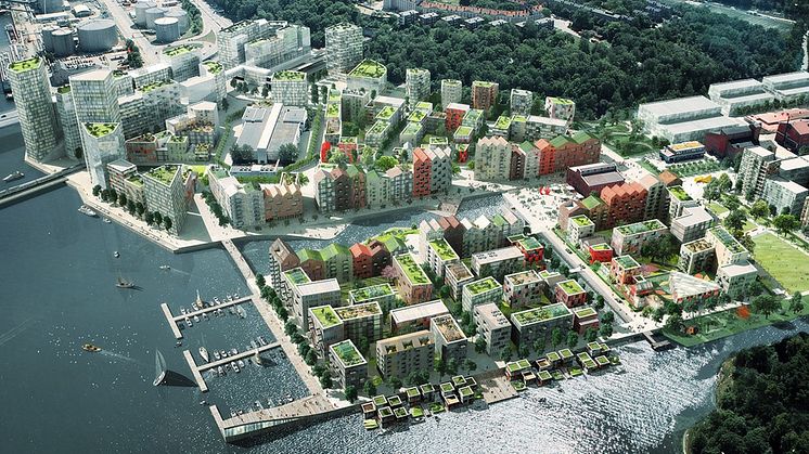 Visionsbild över Kolkajen från Stockholms Stads hemsida. 