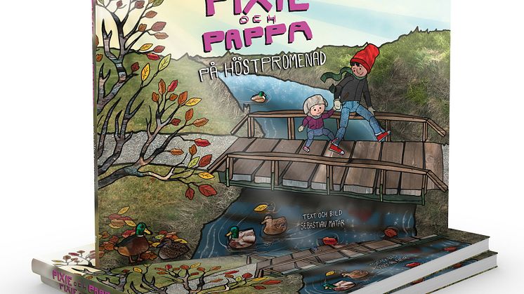 Pixie och Pappa på höstpromenad, skriven och illustrerad av Sebastian Matar