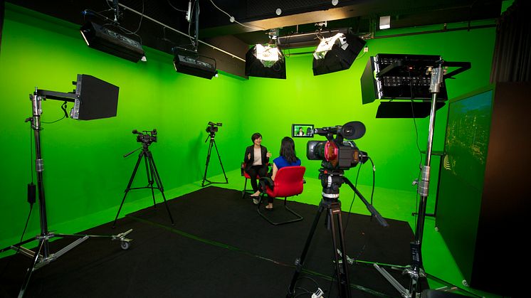 Green screen TV studio