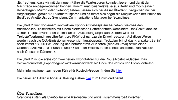 Scandlines fährt weiterhin Rekorde ein