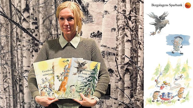 Elenor Persson, Björkhagaskolan, tar emot böcker om Grankottarna.