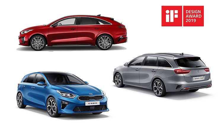 KIA modtager en iF design pris for hver af de 3 nye Ceed varianter