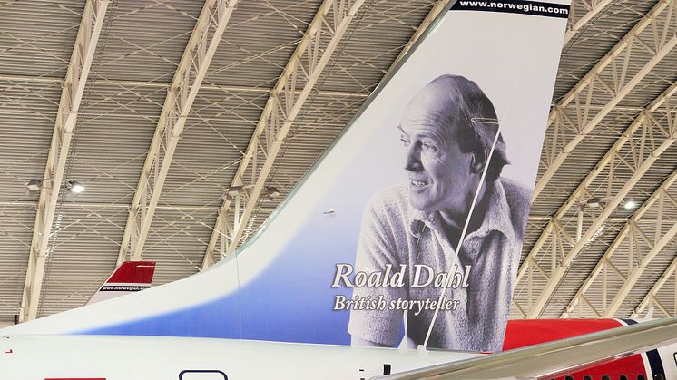 Roald Dahl becomes Norwegian's first ever British tail fin hero