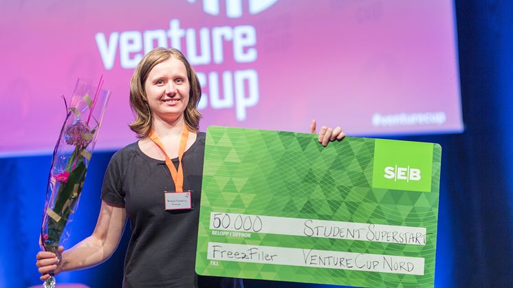 Vinnare av priset Student Superstart FreezFiler, Barbara Terebieniec. Foto: Hampus Carlson