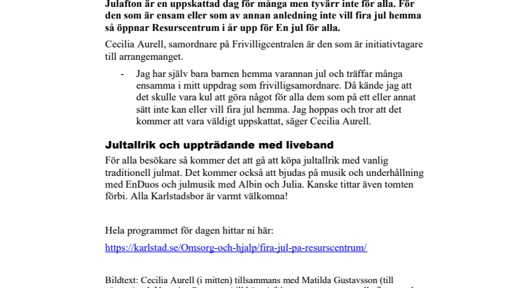 En jul för alla på Resurscentrum