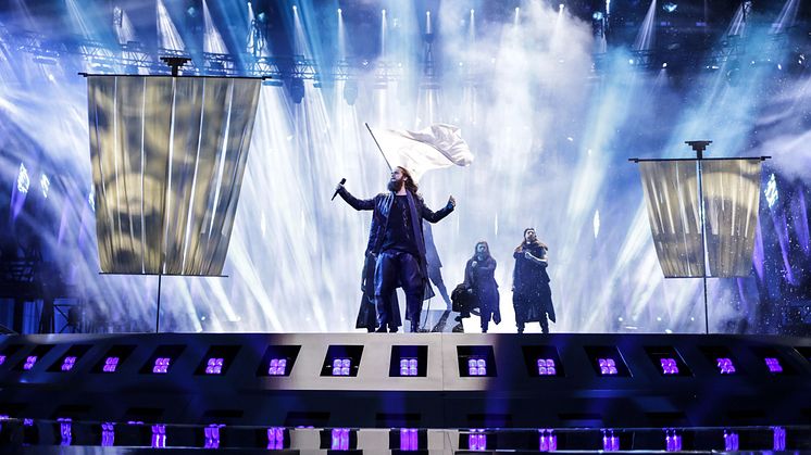 Rasmussen og vikingerne i finalen ved Eurovision Song Contest 2018