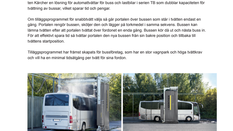 Dubbel tvättkapacitet för bussföretag med stor vagnpark