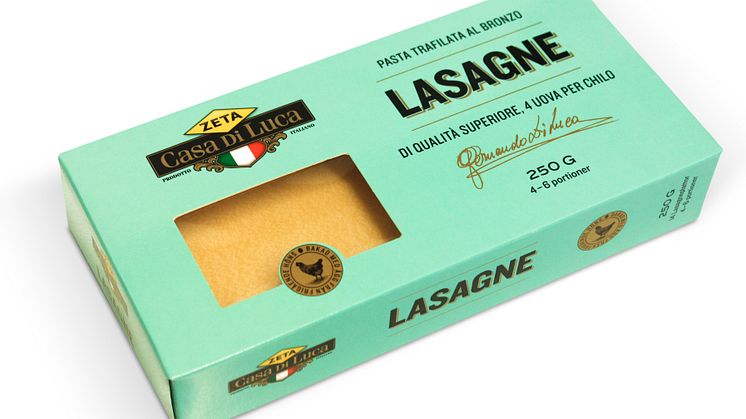 Casa Di Luca Lasagne -  lasagneplattor bakade med ägg från frigående höns