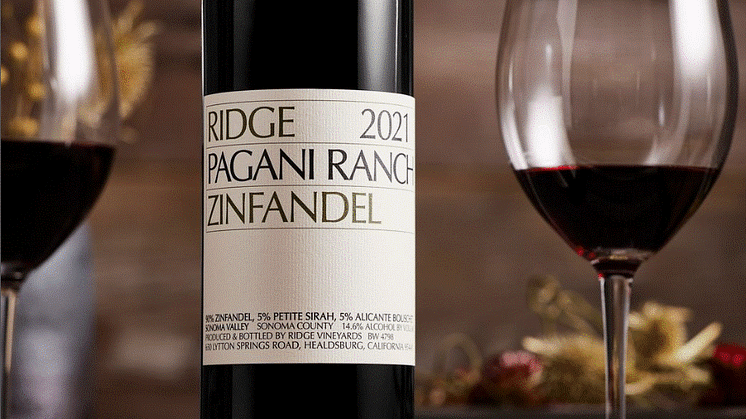 Ny Zinfandel i toppklass från Ridge: Sverigepremiär för Pagani Ranch