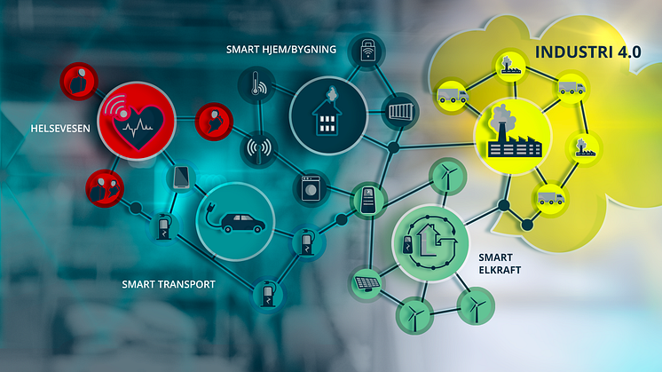 Industri 4.0 - digitale løsninger skal effektivisere industrien. Illustrasjon: Trainor