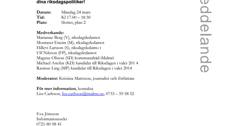 Stadsbiblioteket i Malmö: Arbete åt alla, hur fixar vi det? Debatt om arbetsmarknadspolitiken
