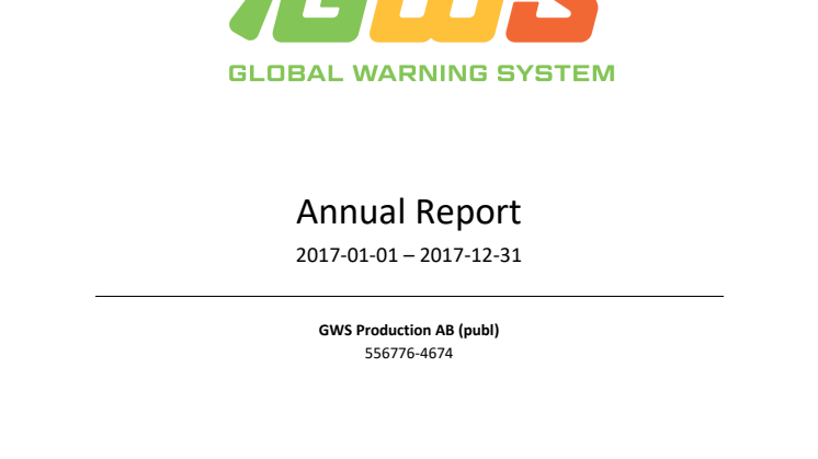 GWS Production AB (publ) publishes annual report for 2017