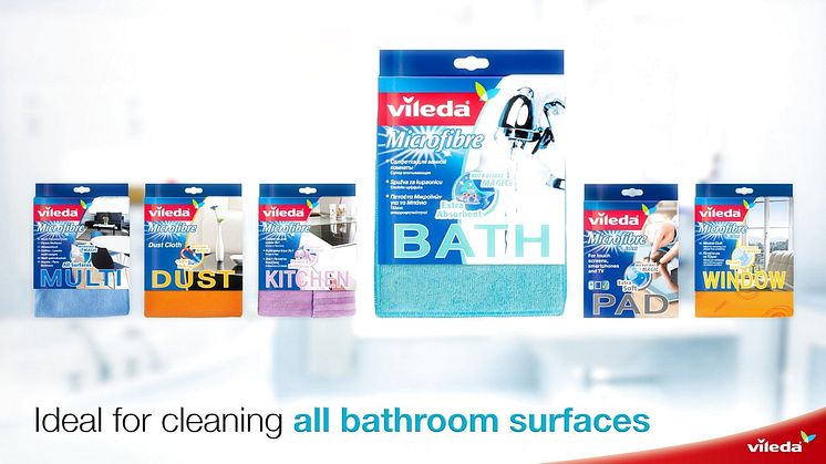 Vileda BATH kylpuhuoneen sieniliinalla kylpyhuoneen puhdistus käy helposti