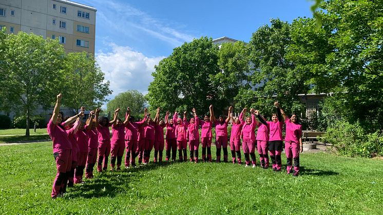 Några av kvinnorna i Qvinna i Botkyrka, bostadsbolaget Botkyrkabyggens jämställdhetssatsning.
