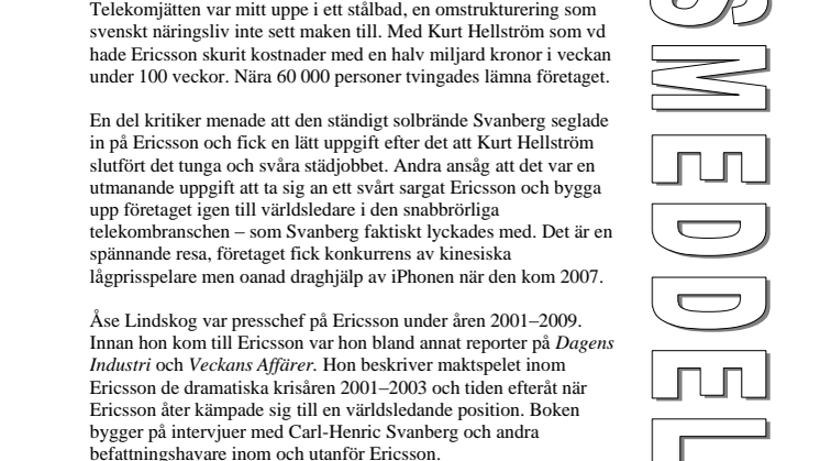 Ny bok: Ericssons kris och resan tillbaka - med Carl-Henric Svanberg vid rodret