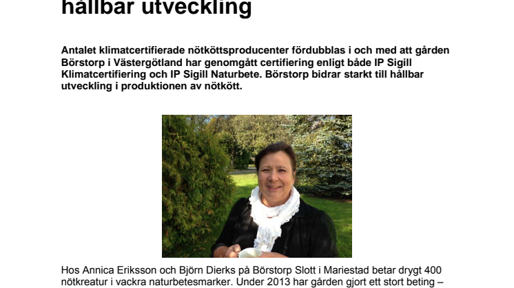 Nötköttsproducenter bidrar till hållbar utveckling