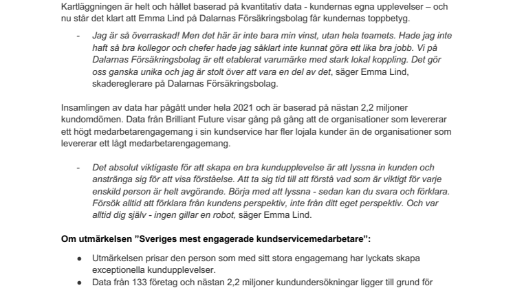 Brilliant Future pressmeddelande_Bäst i Sverige - skadereglerare Emma är kundernas favorit.pdf