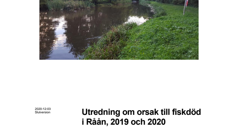 Utredning om orsak till fiskdöd i Råån