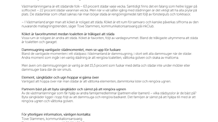 Ny undersökning: Så här städar västmanlänningarna