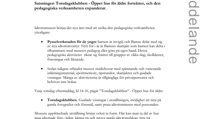 Idrottsmuseet i Malmö – terminen i full gång!