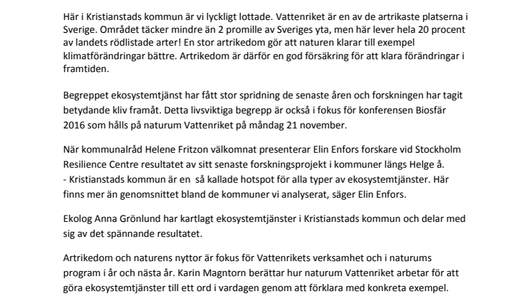 Naturens nyttor i fokus på forskningskonferensen Biosfär 2016
