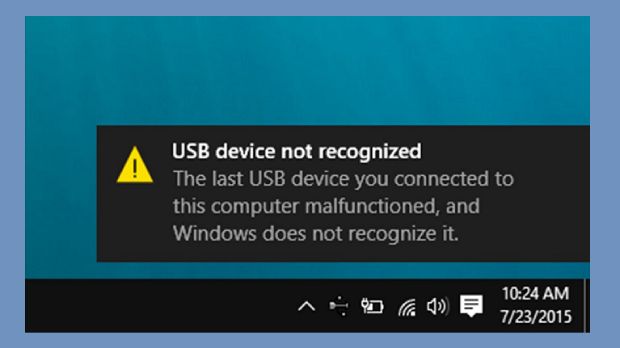 Lösung für ein nicht erkanntes USB-Gerät in Windows 10