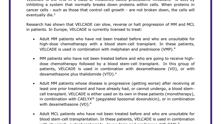 About VELCADE® (bortezomib)