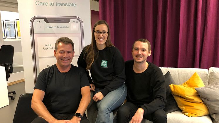 Care to Translate-grundarna (från vänster): Martin Schalling, Annie Backman och Linus Kullänger