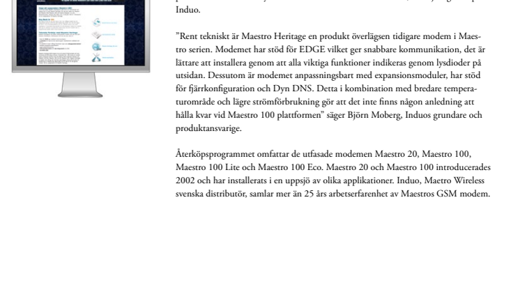 Utfasade Maestro 100 modem återköps