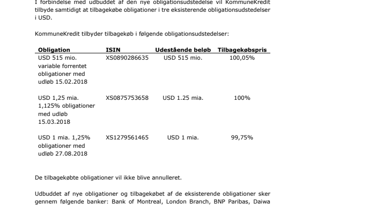 Pressemeddelelse af 3. januar 2018