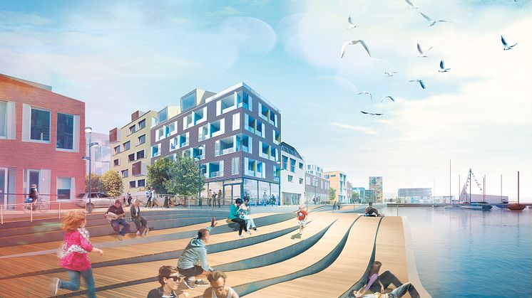 Bryggan i Oceanhamnen, illustration Krook & Tjäder