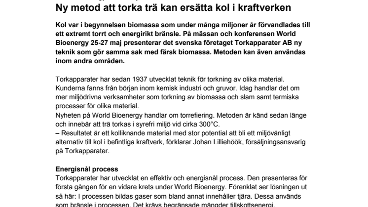 Ny metod att torka trä kan ersätta kol i kraftverken